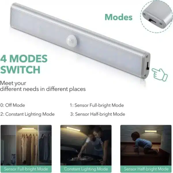 Lampe LED avec détecteur de mouvement pour armoire, escalier, cuisine et salle de bain – Maroc
