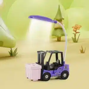 Lampe LED enfant en forme de chariot élévateur coloré avec lumière orientable