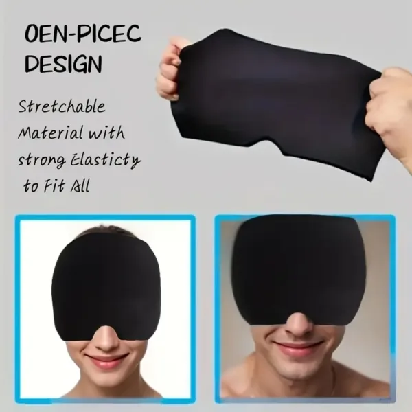 Masque anti migraine compressif noir pour soulager les céphalées, insomnie et douleurs oculaires – Maroc