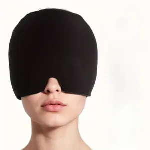 Masque anti migraine compressif noir pour soulager les céphalées, insomnie et douleurs oculaires – Maroc