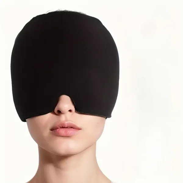 Masque anti migraine compressif noir pour soulager les céphalées, insomnie et douleurs oculaires – Maroc