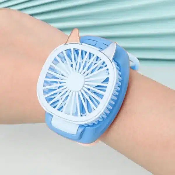 Mini ventilateur de poignet enfant rechargeable avec oreilles de chat