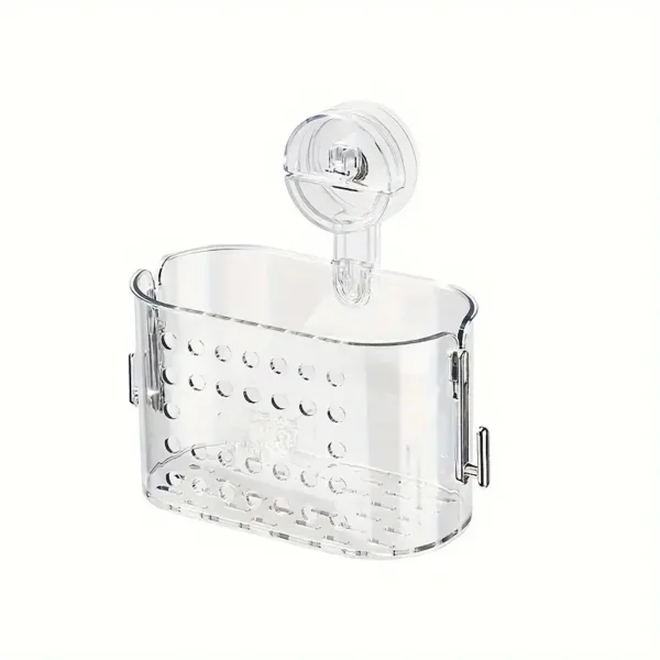 Panier mural transparent à ventouse pour rangement salle de bain ou cuisine – Casablanca Maroc