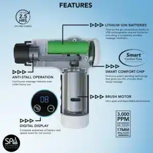 Pistolet de massage musculaire SmartGun Pro avec écran digital et 4 têtes interchangeables – Maroc