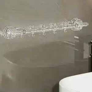 porte serviette mural transparent à ventouse avec crochets pour salle de bain