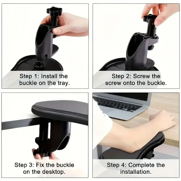 Repose-bras ergonomique pour bureau avec support réglable
