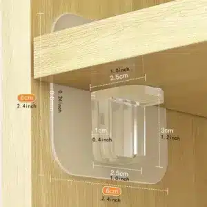 Support auto adhésif transparent pour tringle télescopique sans perçage