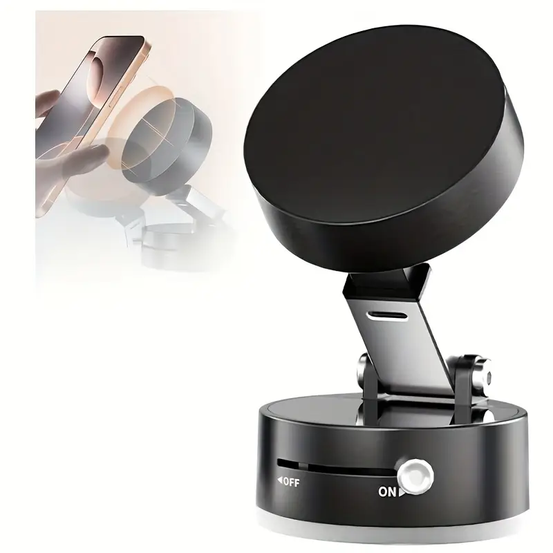 support-telephone-magnetique-360-noir Support téléphone magnétique rotatif à 360° avec base pliable