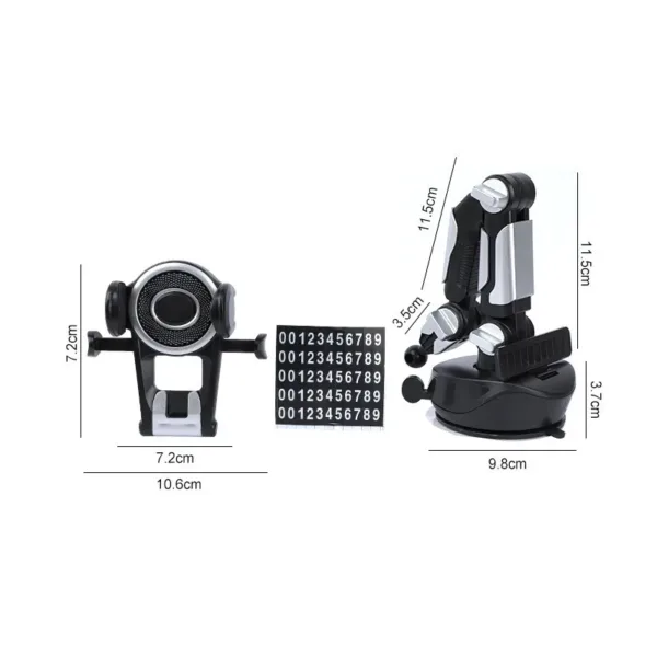 Support téléphone voiture avec bras télescopique et ventouse ultra stable