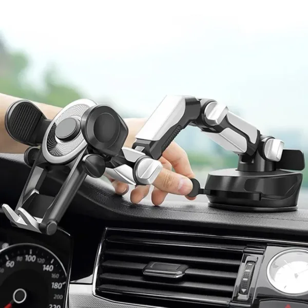 Support téléphone voiture avec bras télescopique et ventouse ultra stable