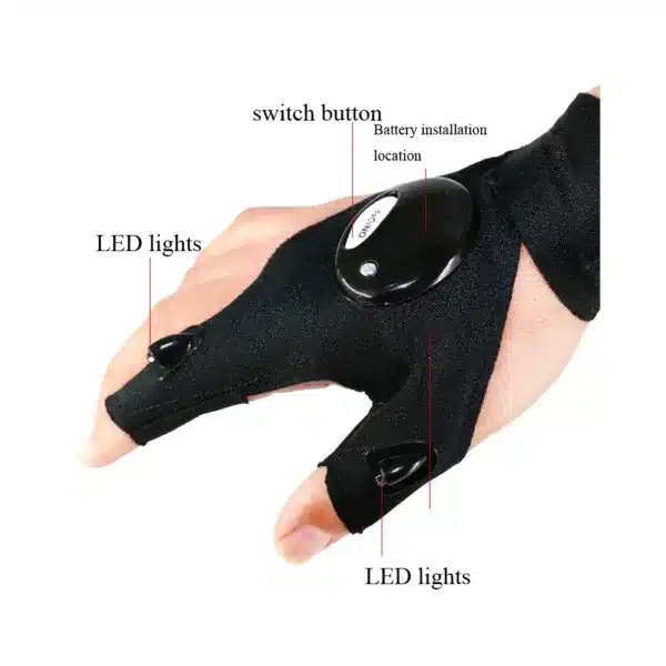gant LED de réparation avec lampe intégrée aux doigts