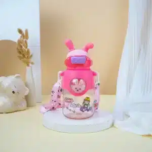 Gourde enfant rose design cartoon avec paille 500ml – Maroc