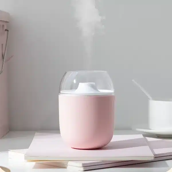 Humidificateur d’air portable rose avec LED