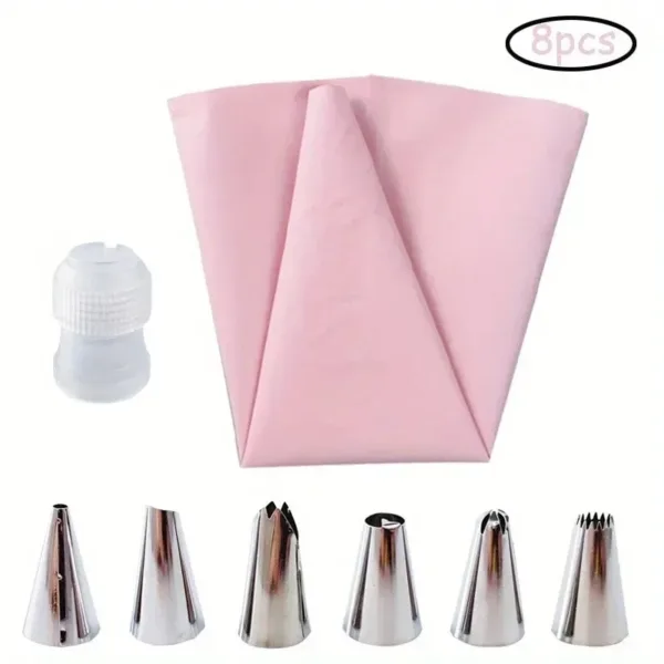 kit douilles pâtisserie inox avec poche réutilisable