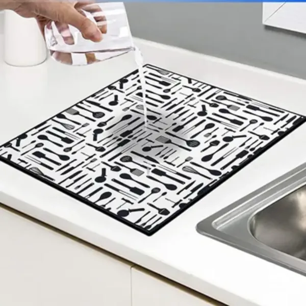 Tapis de drainage absorbant cuisine 38x50 cm motifs colorés