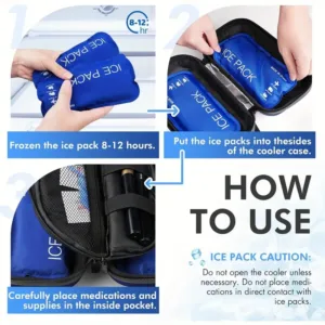 trousse isotherme pour médicaments avec packs de glace et compartiments sécurisés