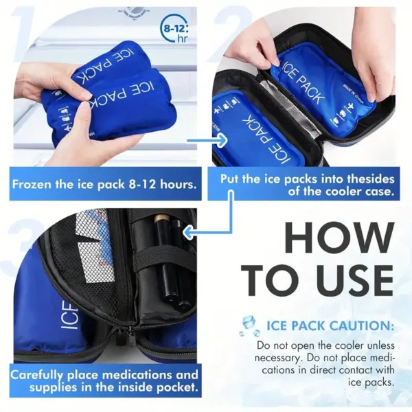 trousse isotherme pour médicaments avec packs de glace et compartiments sécurisés