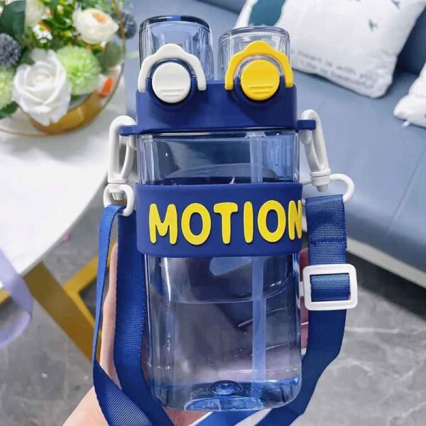 Gourde MOTION double compartiment avec paille 2 en 1 - Bleu