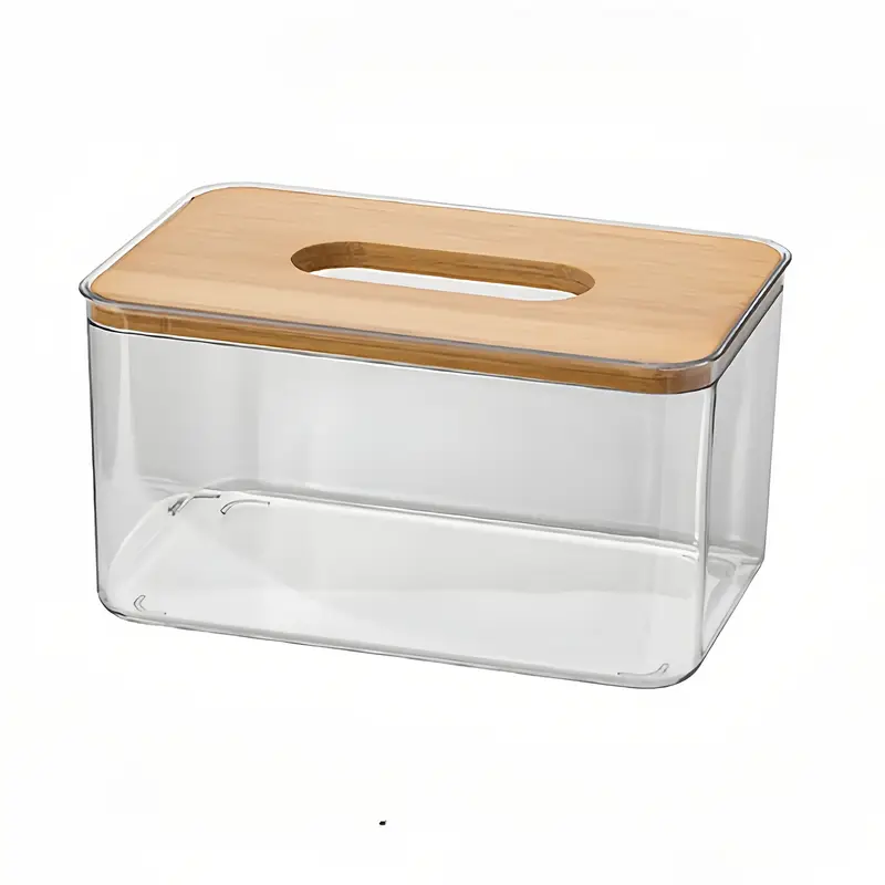 boite-a-mouchoirs-transparente-avec-couvercle-en-mdf-casablanca Distributeur de mouchoirs design en bois et plastique transparent