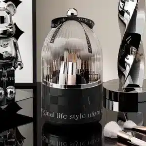 Organisateur pinceaux maquillage luxe avec ruban décoratif