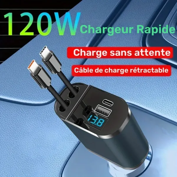 adaptateur allume-cigare double port USB Type-C