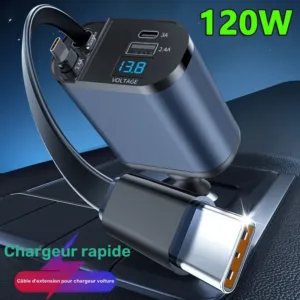 chargeur voiture écran LED affichage voltage