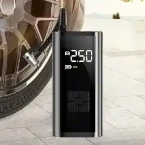 compresseur gonfleur portable numerique pour pneus auto moto velo avec ecran LED et lampe