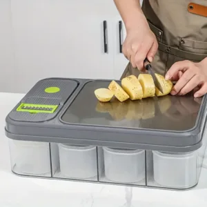 Coupe légumes multifonction 28 en 1 avec planche et tiroirs de rangement – outil de cuisine pratique au Maroc