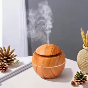 diffuseur huiles essentielles bois naturel clair et foncé avec vapeur pour aromathérapie maison ou bureau Maroc