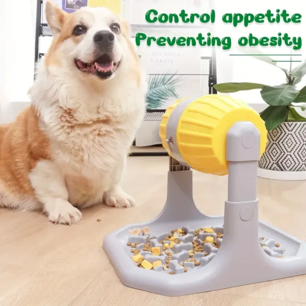 gamelle interactive pour chien distributeur croquettes anti obesite avec hauteur reglable