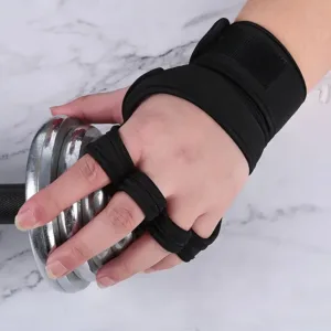 gants de musculation sans doigts avec soutien poignet et grip antidérapant – pour haltérophilie et fitness