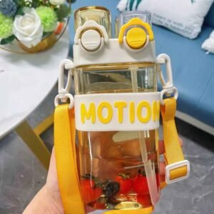 Gourde MOTION double compartiment avec paille 2 en 1 - Jaune