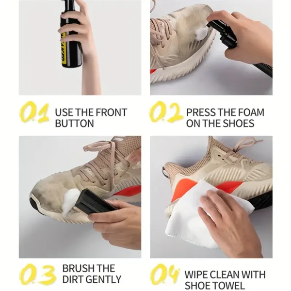 Kit de nettoyage de chaussures avec mousse nettoyante, brosse et chiffon – entretien baskets et sneakers au Maroc