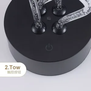 lampe décorative LED design torsadé avec bulles décoratives – lumière d’ambiance changeante pour salon, chambre ou bureau – modèle moderne au Maroc