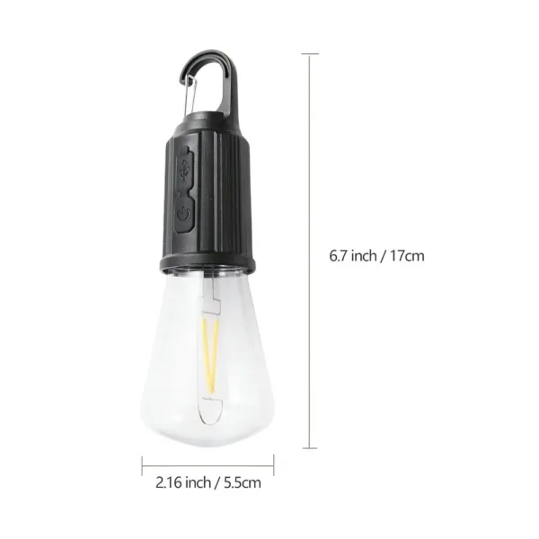 Dimensions de la lampe LED rechargeable portable