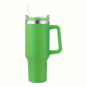 Mug isotherme vert 1L avec poignée et paille – Babouti.ma