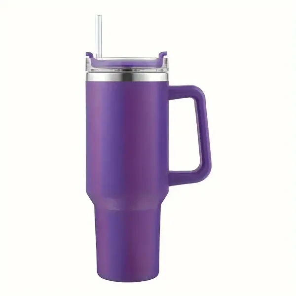 Mug isotherme vert 1L avec poignée et paille – Babouti.ma