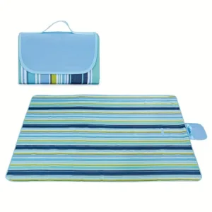 Matekxy Grande couverture de pique-nique imperméable, pliable et portable, lavable, légère, pratique, pour camping, voyage, randonnée, pelouse, 200 x 200 cm, bleu