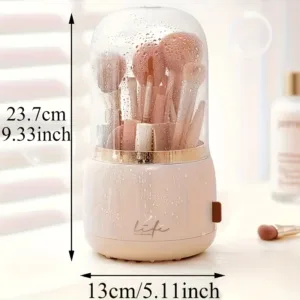 Organisateur de pinceaux avec couvercle anti-poussière – rangement maquillage