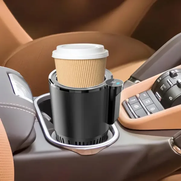 Porte gobelet chauffant et réfrigérant pour voiture avec gobelet café