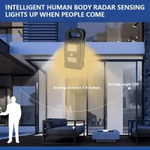 Projecteur solaire à clip avec détecteur de mouvement pour jardin, balcon ou entrée de maison – idéal pour l’éclairage extérieur au Maroc
