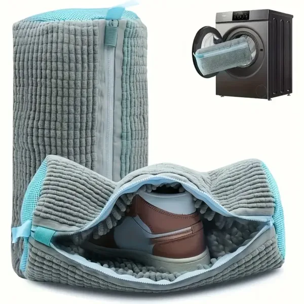 Sac de lavage sneakers gris - protection et nettoyage chaussures Maroc