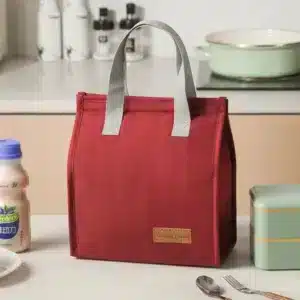 Sac isotherme repas rouge pour conserver aliments et boissons