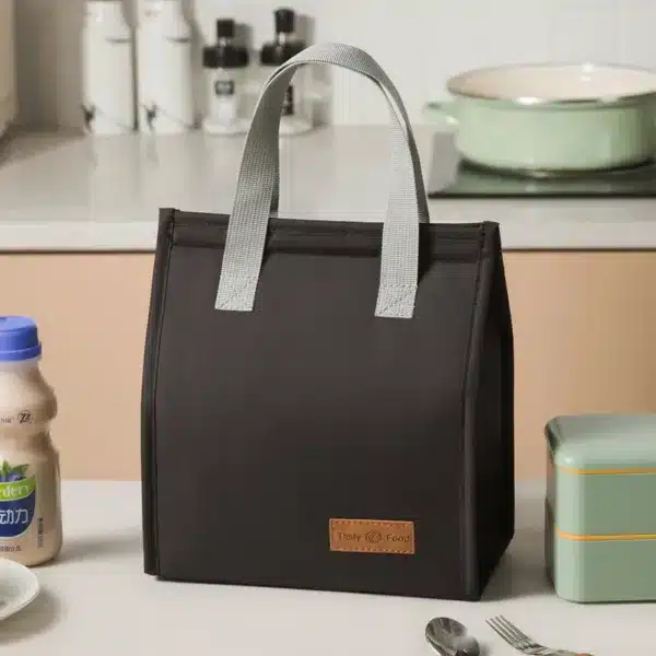 Sac repas isotherme noir pour bureau et pique-nique