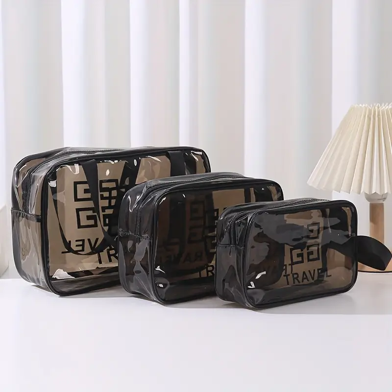 set-de-3-trousses-de-toilette-transparentes-de-voyage-3-pieces Set de 3 Trousses de Toilette Transparentes de Voyage – Étanches & Multifonctionnelles