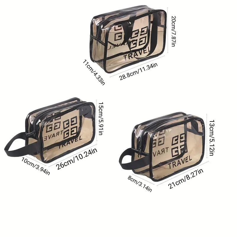 set-de-3-trousses-de-toilette-transparentes-de-voyage-babouti Set de 3 Trousses de Toilette Transparentes de Voyage – Étanches & Multifonctionnelles