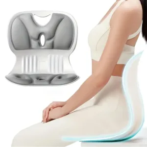 Coussin correcteur de posture installé sur une chaise de bureau