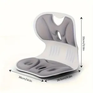 Siège orthopédique correcteur de posture ergonomique gris avec dimensions