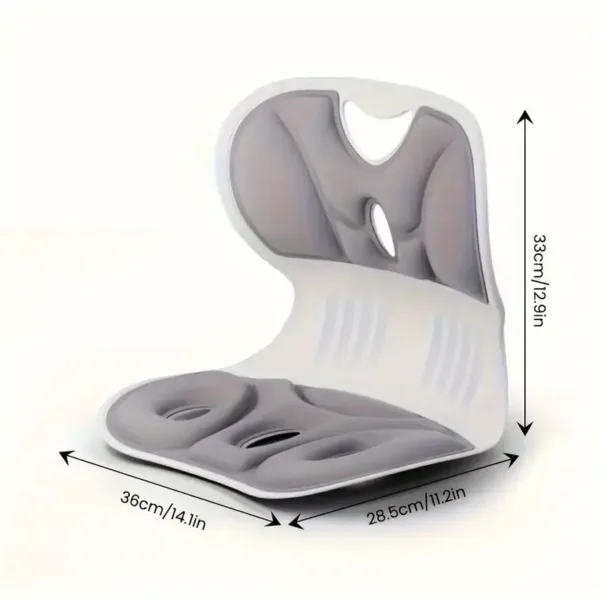 Siège orthopédique correcteur de posture ergonomique gris avec dimensions