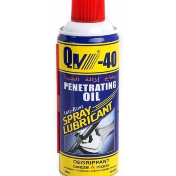 Spray Dégrippant QV40 Lubrifiant Multi Usages Anti Rouille 450 Ml